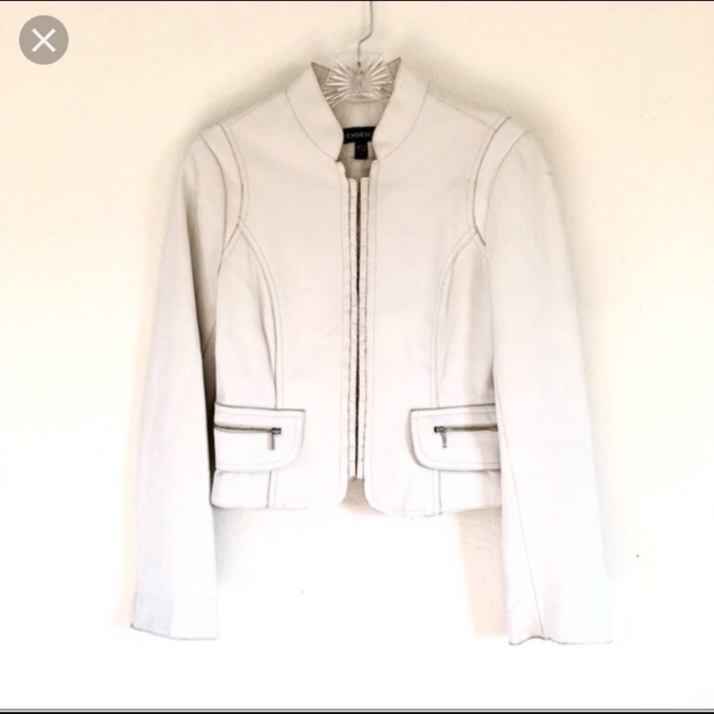 BEBE White Leather Jacket